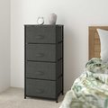 Flash Furniture Black/Gray 4 Drawer Storage Dresser Organizer WX-5L203-X-BK-GR-GG